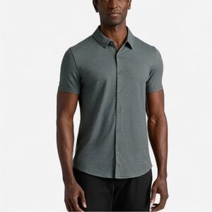 True Classic Short Sleeve Comfort Knit Shirt in Charcoal Heather Grey